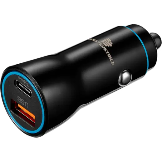 IND 38W Dual Car Charger USB & Type-C